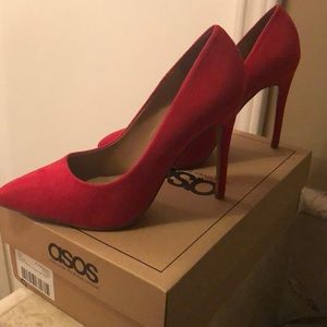 Asos Design Paris Pointed Red 4” High Heel Pump